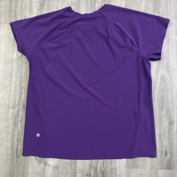 Athleta Purple Shirt Top Women’s Size Medium Gym Workout Yoga Casual Stretch - Picture 3 of 8